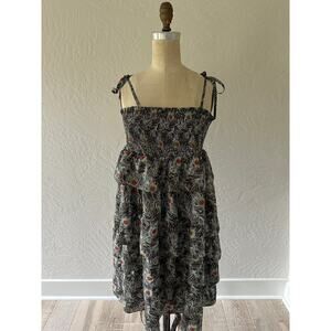 LIBERTY OF LONDON x Target Tiered Ruffle Dress XL Peacock Print Sundress Empire